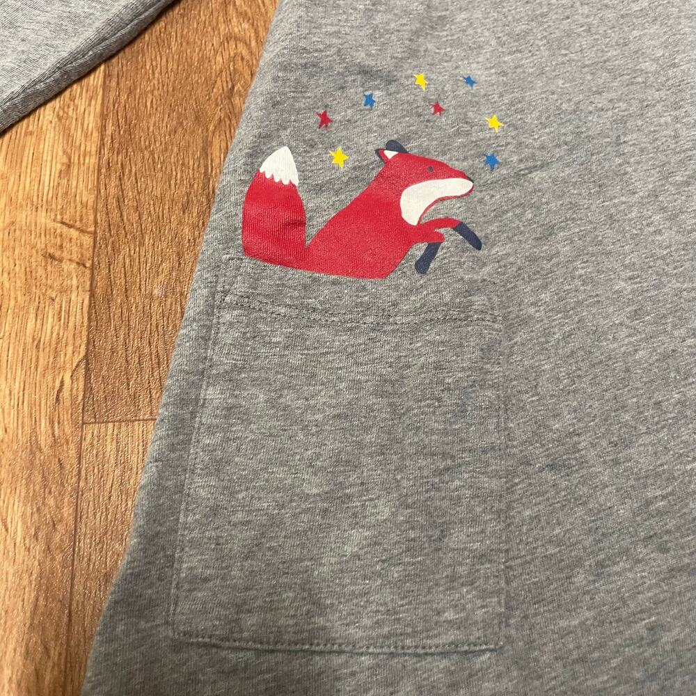 Hanna Andersson Girls Gray Long Sleeve Cotton Dress Fox Pocket Size 4 Toddler - Picture 3 of 6